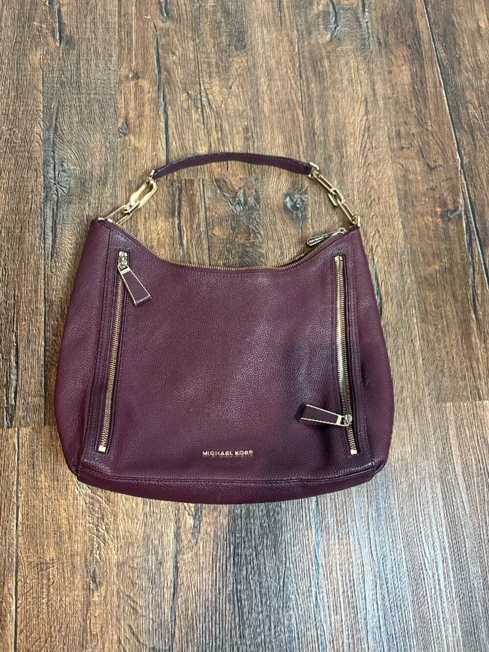 Michael Kors Matilda Plum Hobo Bag with Gold Accents